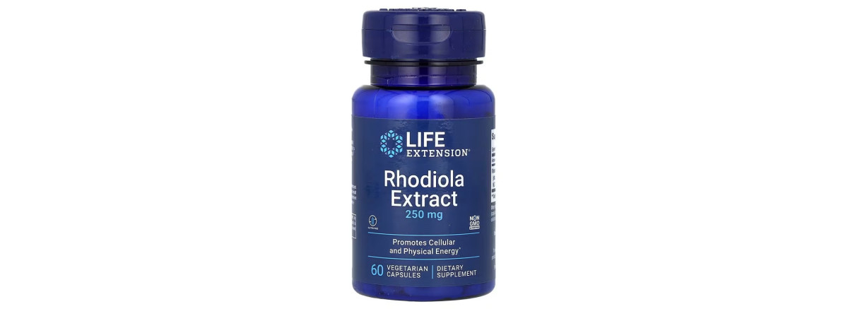 Родіола, 250 мг, Rhodiola Extract, Life Extension, 60 вегетаріанських капсул