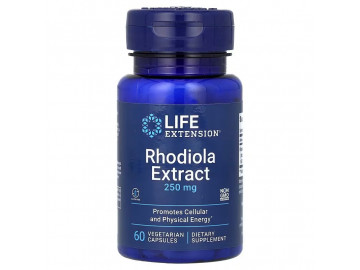 Родіола, 250 мг, Rhodiola Extract, Life Extension, 60 вегетаріанських капсул
