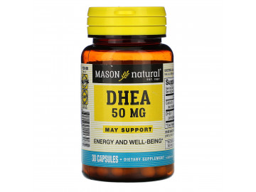 УЦІНКА Дегідроепіандростерон 50 мг, DHEA, Mason Natural, 30 капсул (тріщина на кришці)