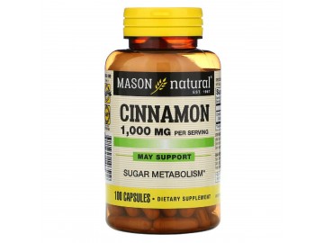 Кориця 1000 мг, Cinnamon, Mason Natural, 100 капсул