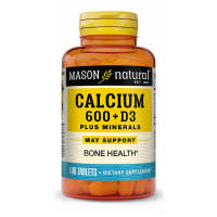 Кальцій 600 мг + вітамін D3 з мінералами, Calcium 600 mg + Vitamin D3 Plus Minerals, Mason Natural, 100 таблеток