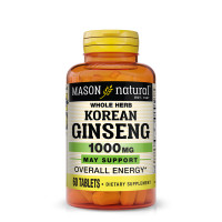 Женьшень Корейский, 1000 мг, Korean Ginseng, Mason Natural, 60 таблеток