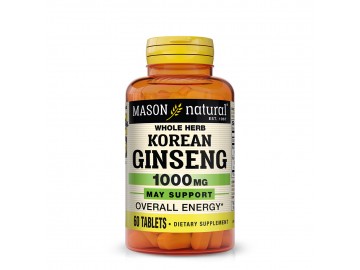 Женьшень Корейський, 1000 мг, Korean Ginseng, Mason Natural, 60 таблеток