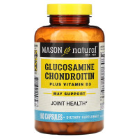 Глюкозамін, хондроїтин та вітамін D3, Glucosamine Chondroitin Plus Vitamin D3, Mason Natural, 160 капсул