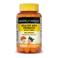 Пробиотик с клетчаткой для детей, Healthy Kids Probiotic With Fiber, Mason Natural, 60 жевательных таблеток