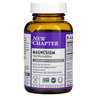 Магний и Ашваганда, Magnesium + Ashwagandha, New Chapter, 30 вегетарианских капсул