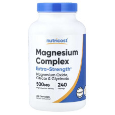 Магнієвий комплекс, 500 мг, Magnesium Complex, Nutricost, 240 капсул