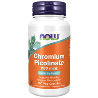 Пиколинат Хрома, 200 мкг, Chromium Picolinate, Now Foods, 100 вегетаріанских капсул