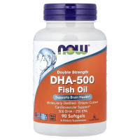 ДГК (докозагексаєнова кислота), 500 мг, риб'ячий жир, DHA-500 Fish Oil, Now Foods, 60 гелевих капсул