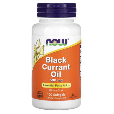 Масло черной смородины, 500 мг, Black Currant Oil, Now Foods, 100 гелевых капсул