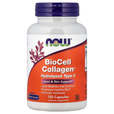 Колаген гідролізований II типу, BioCell Collagen, Hydrolyzed Type II, Now Foods, 120 капсул