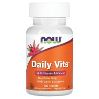 Мультивітаміни та мінерали, Daily Vits, Multi Vitamin & Mineral, Now Foods, 100 таблеток