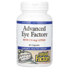 Здоровый зрение, Advanced Eye Factors, Natural Factors, 60 капсул