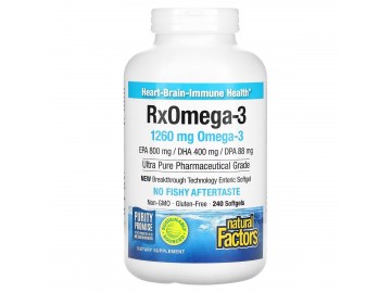 Омега-3, 1260 мг, RxOmega-3, Natural Factors, 240 гелевих капсул