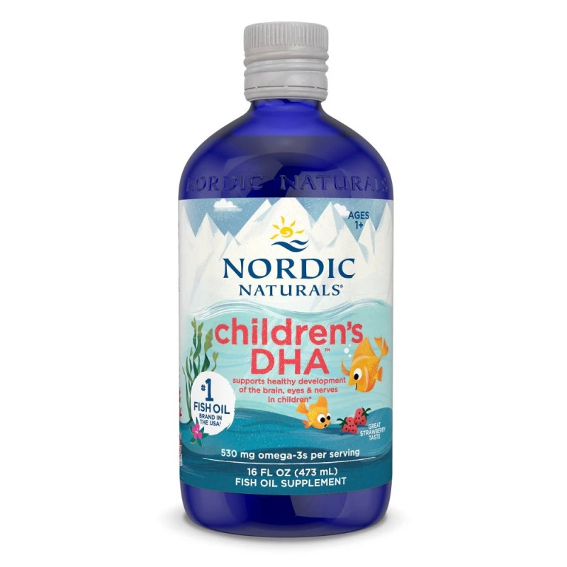 Рыбий жир (DHA) для детей, со вкусом клубники, Nordic Naturals, 473 мл