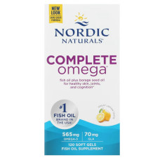Омега Комплекс с лимоном, Полный Омега, Лимон, Nordic Naturals, 1000 мг, 120 Гелевых Капсул