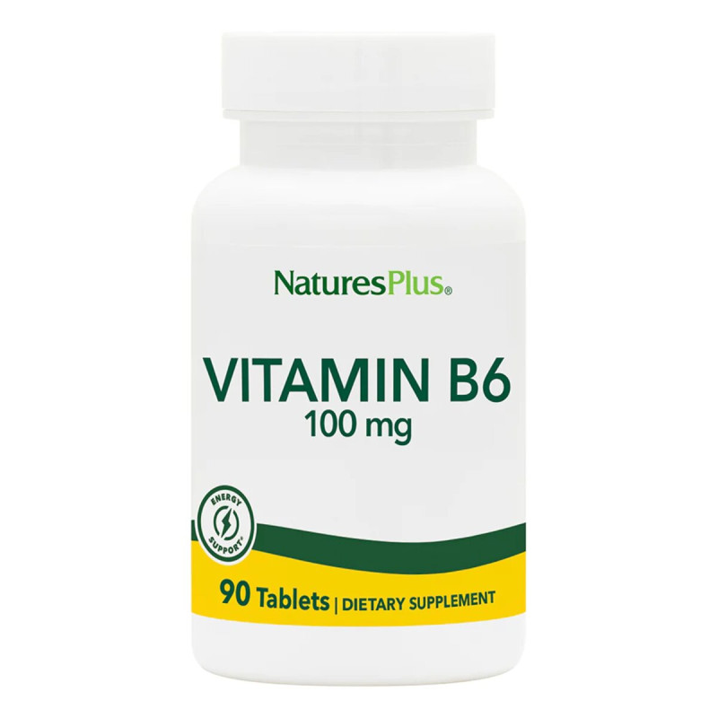 Витамин В6, Vitamin B6, Natures Plus, 100 мг, 90 Таблеток