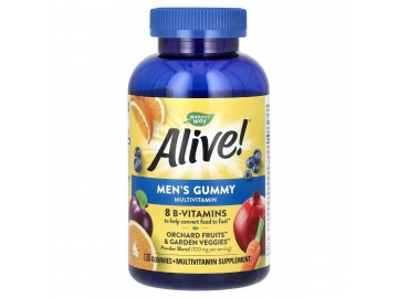 Мультивітаміни для чоловіків, смак фруктів Alive! Men's Gummy Multivitamin, Nature's Way, 130 жувальних цукерок