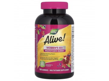 Мультивітаміни для жінок 50+, смак ягід, Alive! Women's 50+ Multivitamin Gummy, Nature's Way, 150 жувальних цукерок