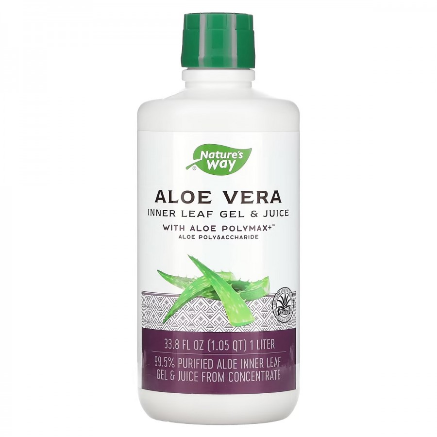 Алое вера, листовий гель і сік, Aloe Vera Leaf Gel & Juice, Nature's Way, 1000 мл