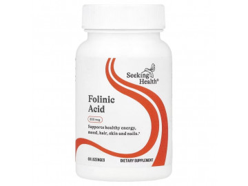 Фолієва кислота, 800 мкг, Folinic Acid, Seeking Health, 60 льодяників