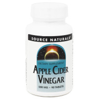 Яблочный уксус, 500 мг, Apple Cider Vinegar, Source Naturals, 90 таблеток