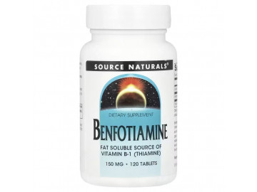 Бенфотіамін, 150 мг, Benfotiamine, Source Naturals, 120 таблеток