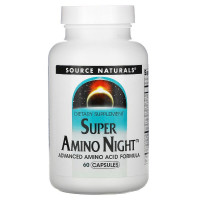 Улучшенная аминокислотная формула, Super Amino Night, Source Naturals, 60 капсул