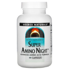 Улучшенная аминокислотная формула, Super Amino Night, Source Naturals, 60 капсул
