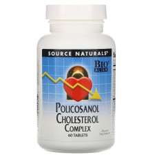 Поликозанол Комплекс для снижения холестерина, Policosanol Complex, Source Naturals, 60 таблеток