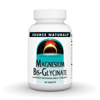 Магний Бисглицинат, Magnesium Bis-Glycinate, Source Naturals, 60 таблеток