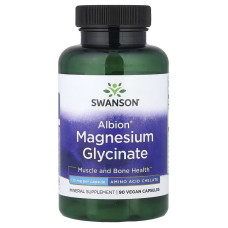 Магній гліцинат, 133 мг, Albion, Magnesium Glycinate, Swanson, 90 веганських капсул
