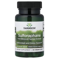 Сульфорафан з екстракту броколі, 400 мкг, Sulforaphane from Broccoli Sprout Extract, Swanson, 60 веганських капсул