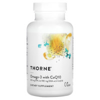 Омега-3 с коэнзимом Q10, Omega-3 with CoQ10, Thorne Research, 90 гелевых капсул