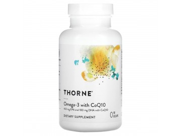 Омега-3 з коензимом Q10, Omega-3 with CoQ10, Thorne Research, 90 гелевих капсул