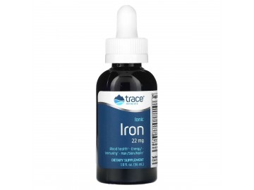 Залізо іонізоване у краплях, 22 мг, Ionic Iron, Trace Minerals, 59 мл