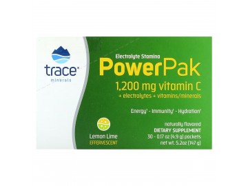 Електроліти, смак лимон-лайм, Electrolyte Stamina PowerPak, Trace Minerals, 30 пакетів