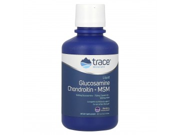 Рідкий глюкозамін, хондроїтин та МСМ, смак лохини, Liquid Glucosamine Chondroitin MSM, Trace Minerals, 473 мл