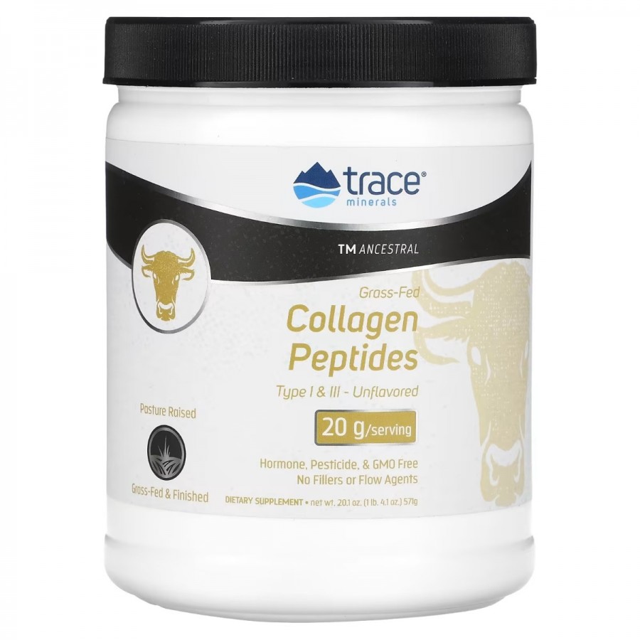 Колагенові пептиди, Grass-Fed Collagen Peptides, Trace Minerals, 571 гр