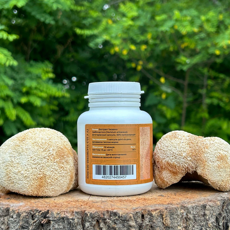 Екстракт Їжовика гребінчастого, "Лісовик", 120 капсул по 0.5 г