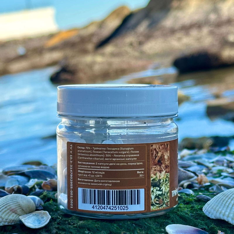 Тройчатка с лисичкой антипаразитарная по 0,5 г, "Лесовик", 60 капсул