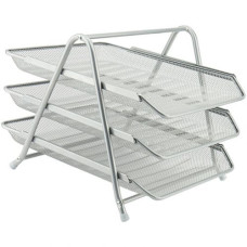 Лоток горизонтальный 3-в-1, метал, серебр