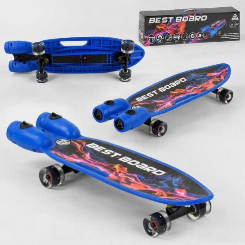 Скейтборд "Best Board" з музикою і димом, USB зарядка, акумуляторні батареї, колеса PU зі світлом 60х45 мм