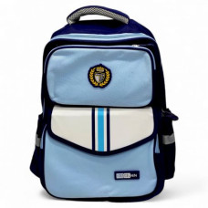 Рюкзак школьный, 31х16х40 см (1 отделение, 4 кармана, на молнии) голубой
