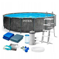 Intex Бассейн каркасный (объем:24310л, размер:549x122см, лестница, насос-фильтр:5 678 л/ч, стремянка, тент, подстилка), в коробке