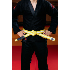 Жовто-білий пояс для джиу джитсу ТМ KINTAYO, Зріст 170 см, Довжина 260 см, Ширина 4 см, Бавовна, Поліестер