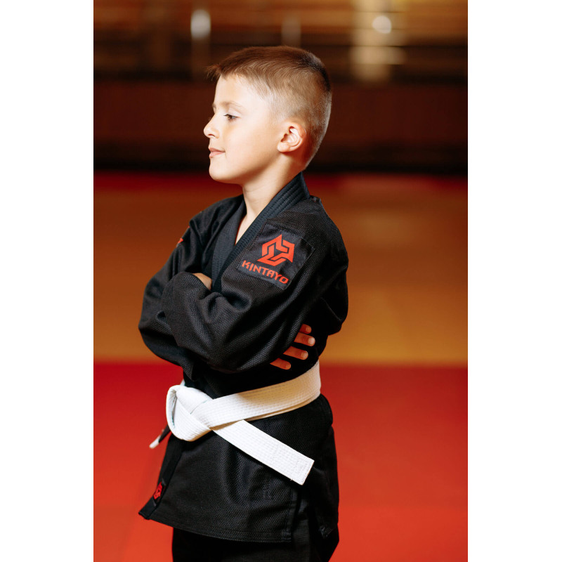 Кімоно для джиу - джитсу чорне, TM "Kintayo", 120 зріст, щільність 350 гр/м.кв.