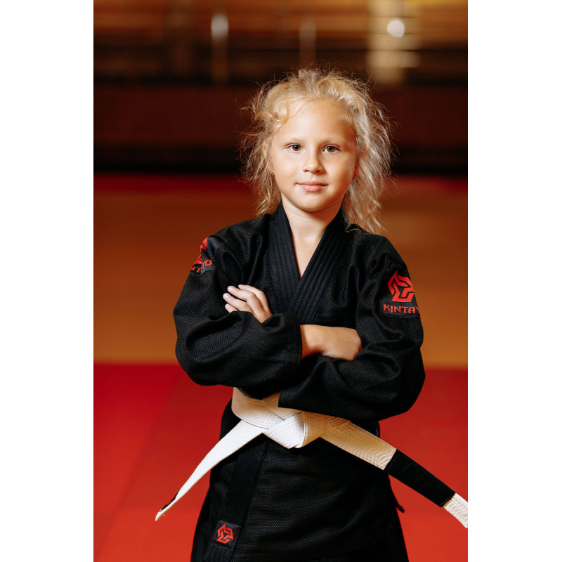 Кімоно для джиу - джитсу чорне, TM "Kintayo", 120 зріст, щільність 350 гр/м.кв.