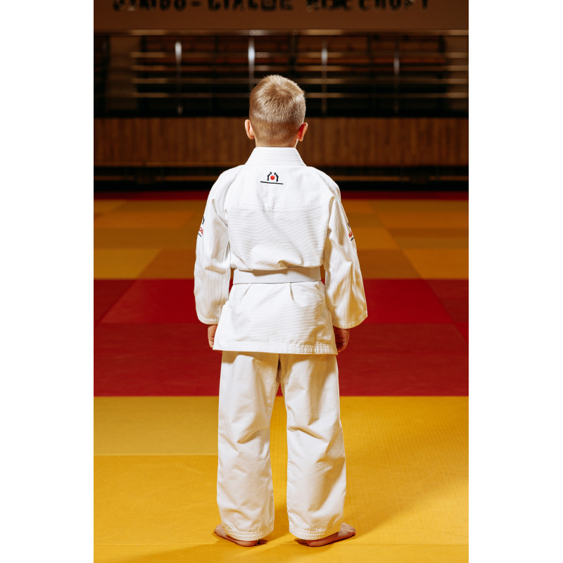 Біле дитяче кімоно для хлопчиків, джиу-джитсу, TM BUDOGI, зріст 140 см, щільність 350 гр/м.кв.