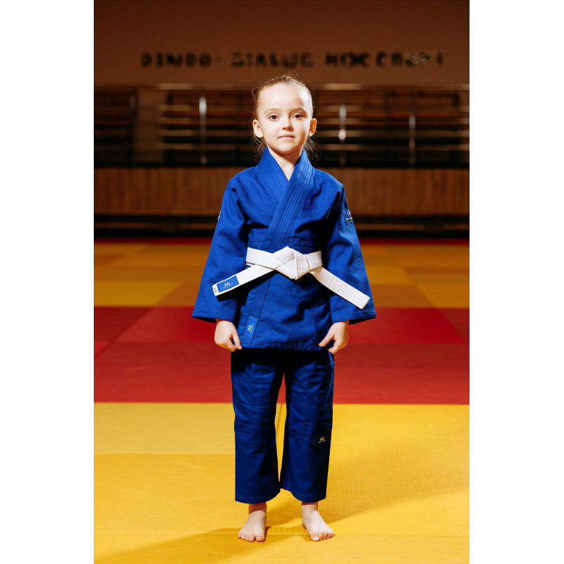Синє дитяче кімоно для дівчаток, дзюдо, TM BUDOGI серія BEGINNER - оновлена модель, 110 розмір, щільність 400 гр/м.кв.